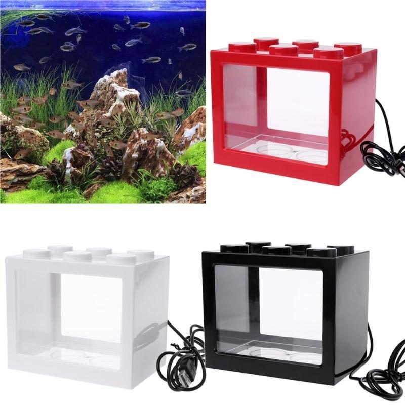 Mini Réservoir De Poissons De Bloc De Construction De Lumière Led