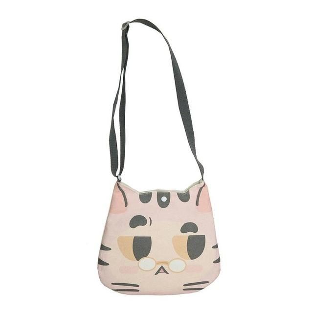 Mini Sac Porté Épaule En Toile À Motif Chat