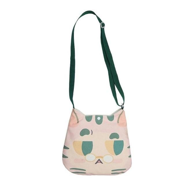 Mini Sac Porté Épaule En Toile À Motif Chat