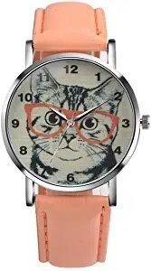 Montre-bracelet Analogique En Cuir À Motif Chat