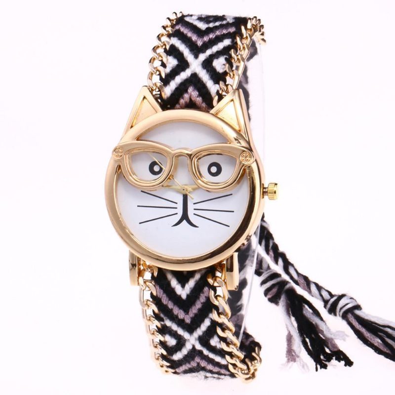 Montre-bracelet De Conception De Chat Mignon Ringard