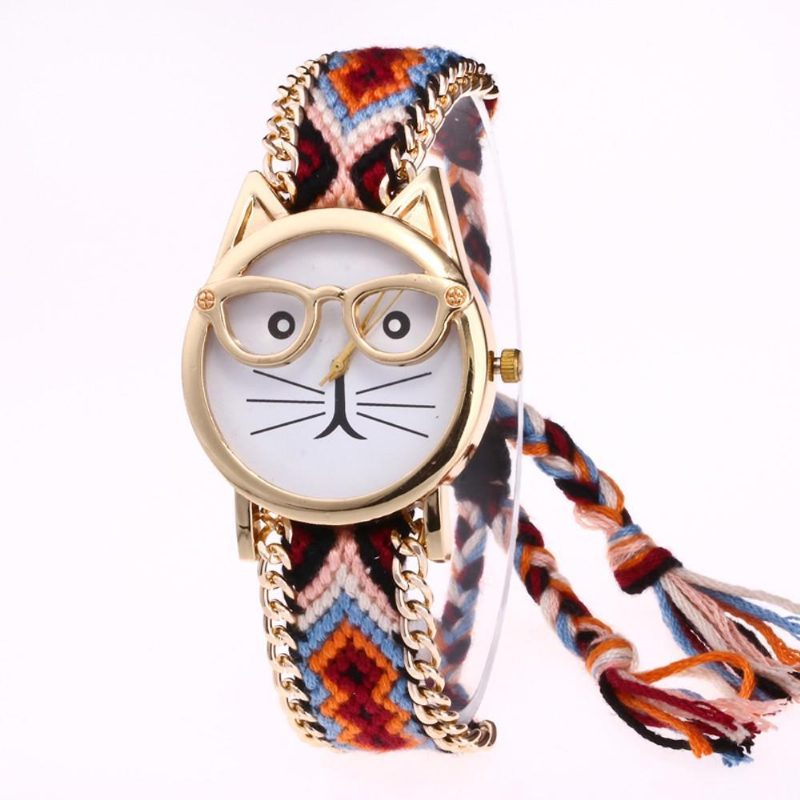 Montre-bracelet De Conception De Chat Mignon Ringard