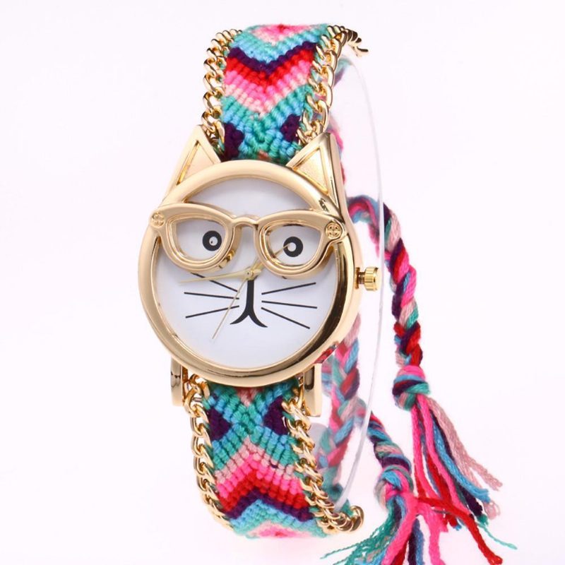 Montre-bracelet De Conception De Chat Mignon Ringard