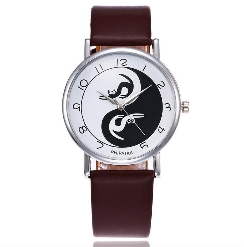 Montre-bracelet Design Chat Yin Yang