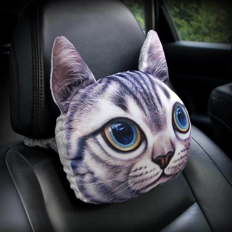 Oreiller De Chat Coussin De Tête De Voiture 3d