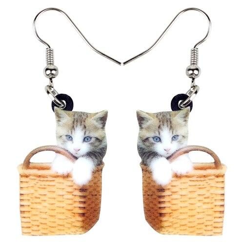 Panier De Boucles D'oreilles Chat Doux