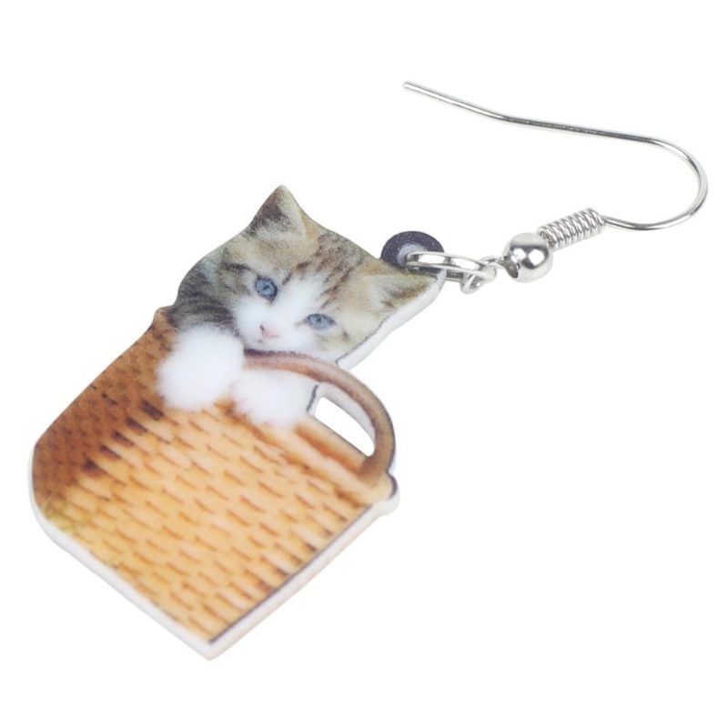 Panier De Boucles D'oreilles Chat Doux