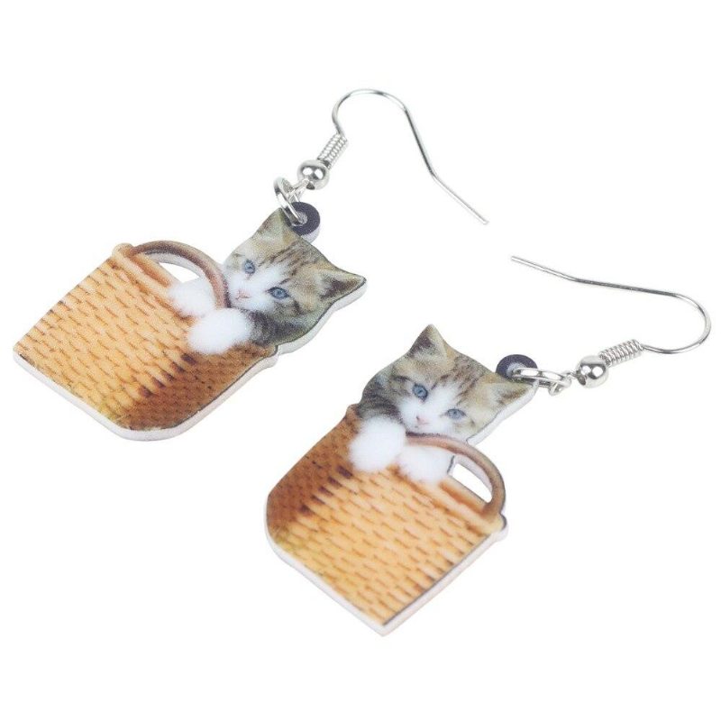 Panier De Boucles D'oreilles Chat Doux