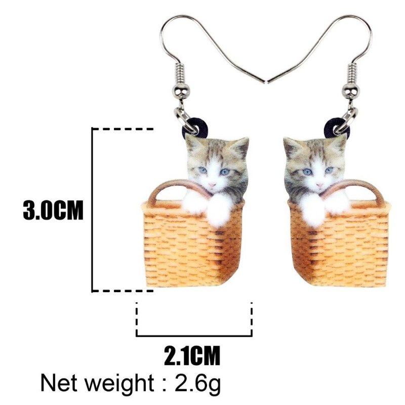 Panier De Boucles D'oreilles Chat Doux