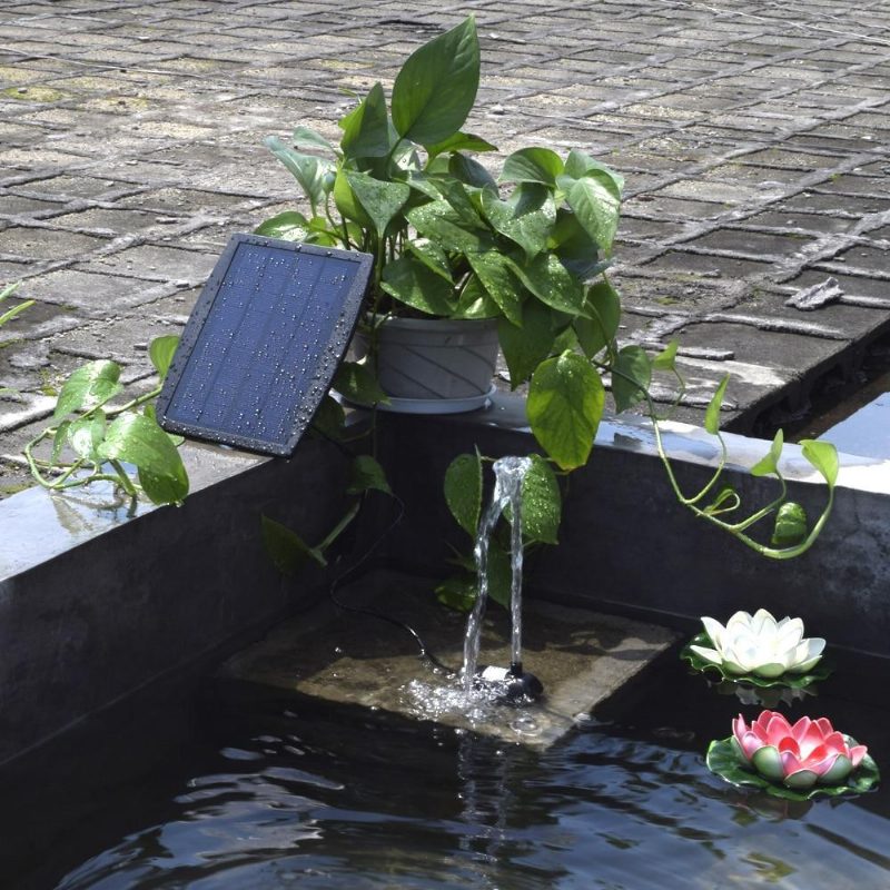 Pompe À Eau De Fontaine De Paysage De Panneau D'énergie Solaire