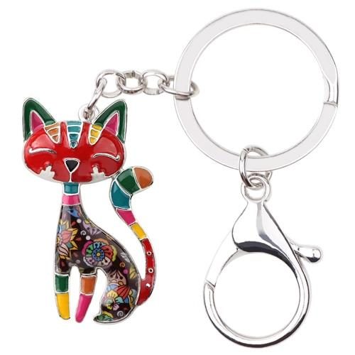 Porte-clés Chat Coloré