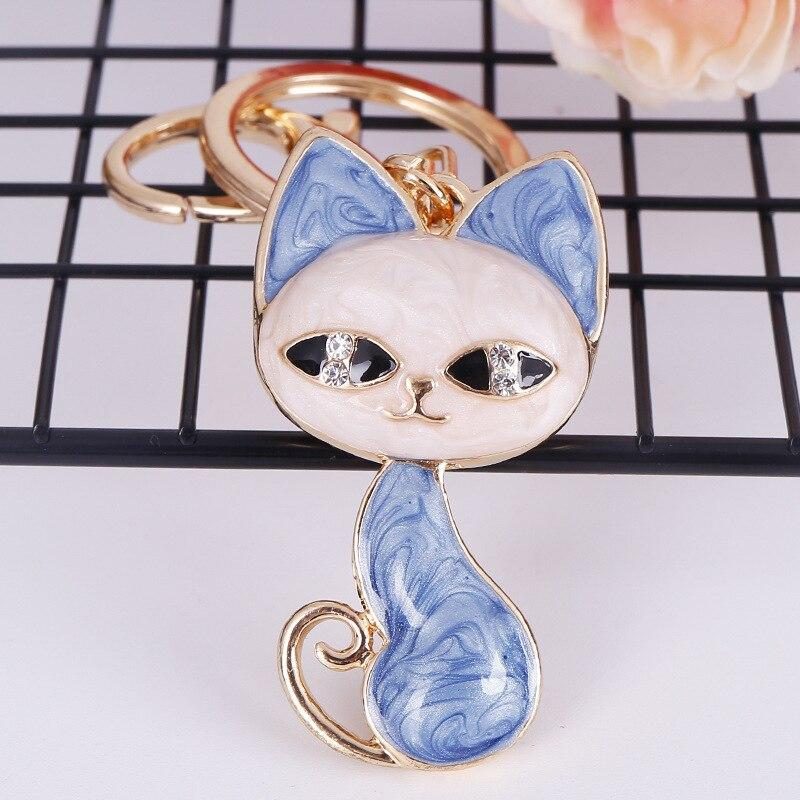 Porte-clés En Strass Cristal Chat Mignon