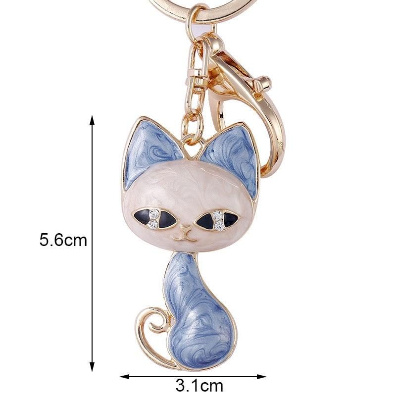 Porte-clés En Strass Cristal Chat Mignon