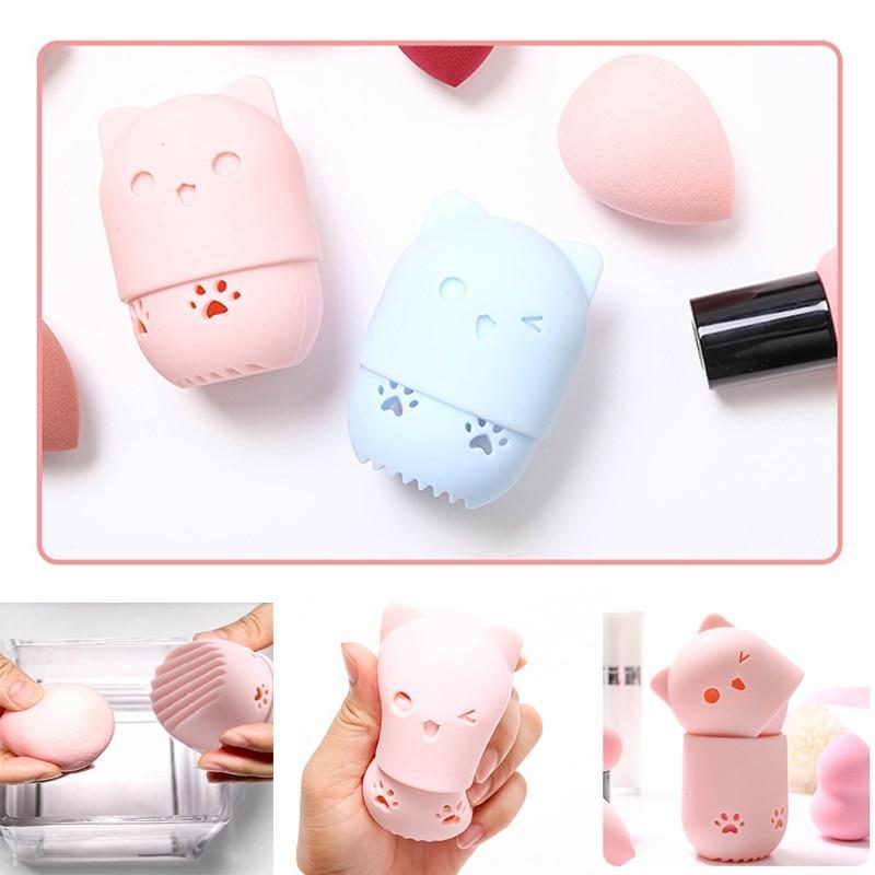 Porte-éponge De Maquillage En Silicone Mignon Minou