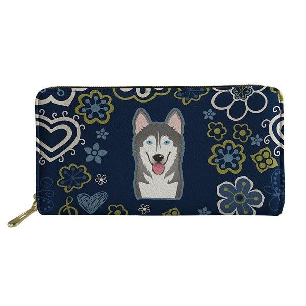 Portefeuille Long Design Chien Avec Poche À Monnaie