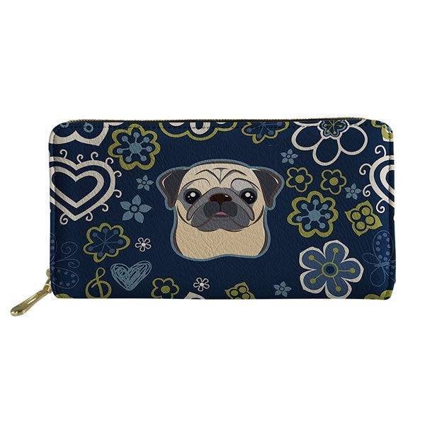 Portefeuille Long Design Chien Avec Poche À Monnaie