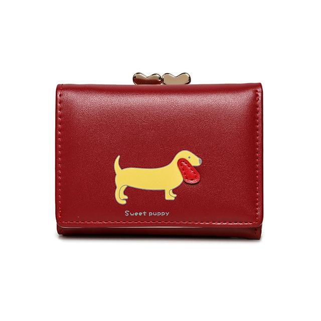 Portefeuille Pliable Design Élégant De Chien Avec Porte-monnaie