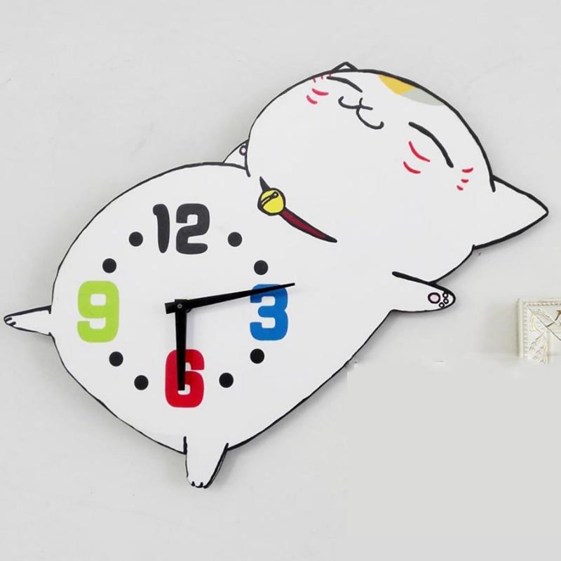 Pose D'horloge Murale Chat Mignon