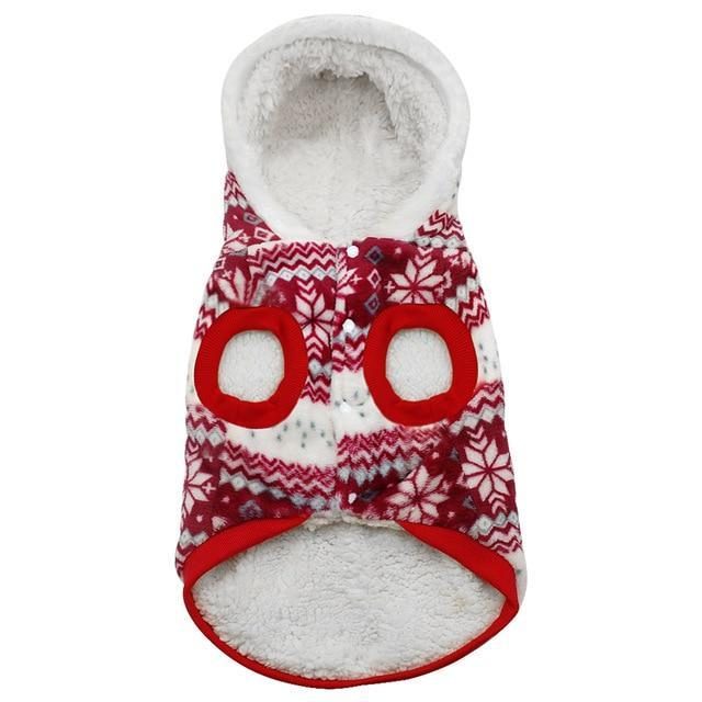 Pull À Capuche De Noël À Imprimé Flocon De Neige Pour Animaux De Compagnie