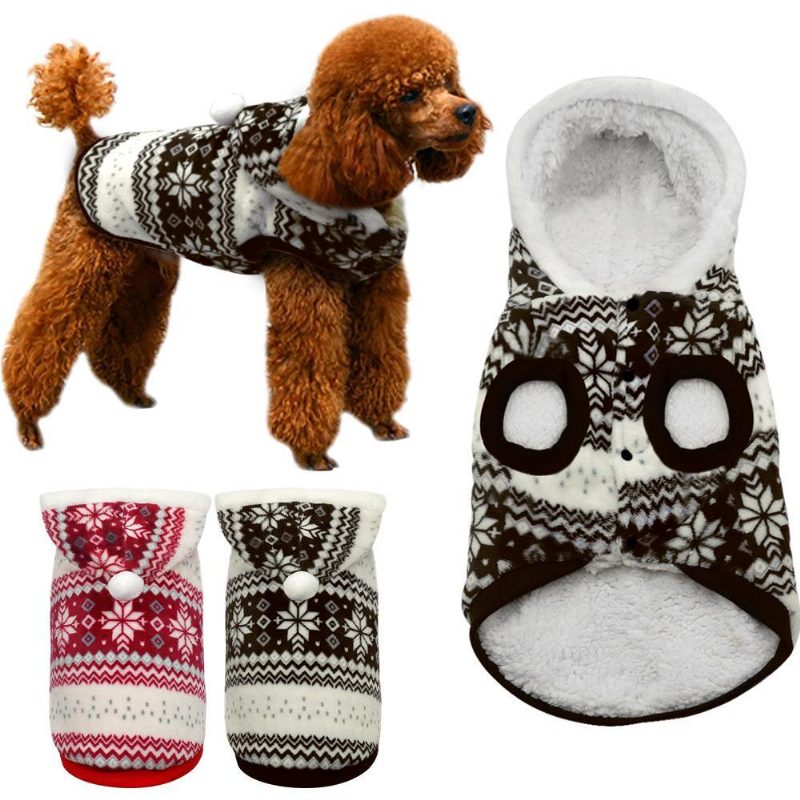 Pull À Capuche De Noël À Imprimé Flocon De Neige Pour Animaux De Compagnie