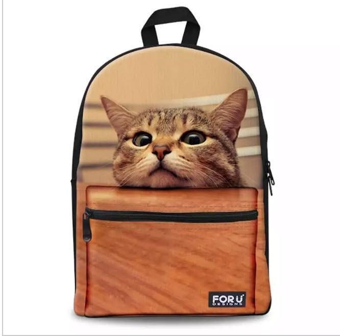 Sac À Dos Chat 3d Avec Compartiment Pour Ordinateur Portable