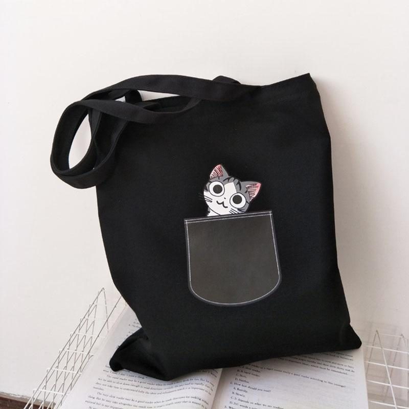 Sac Cabas En Toile Chat Mignon