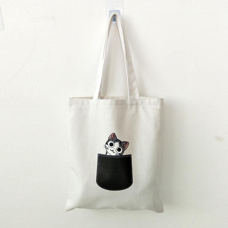 Sac Cabas En Toile Chat Mignon