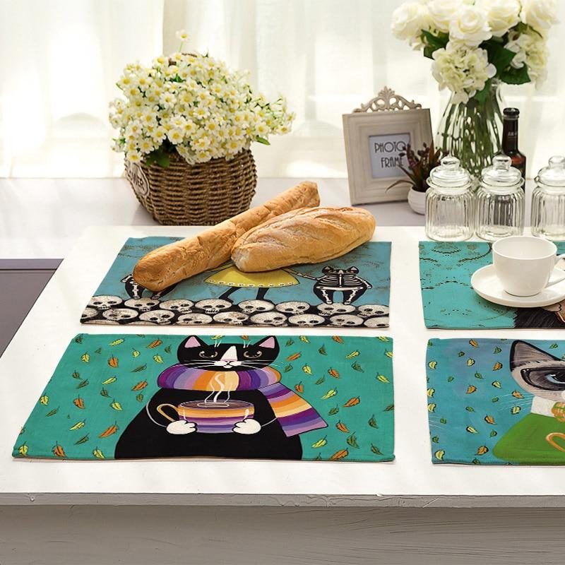 Sets De Table En Lin Motif Chats