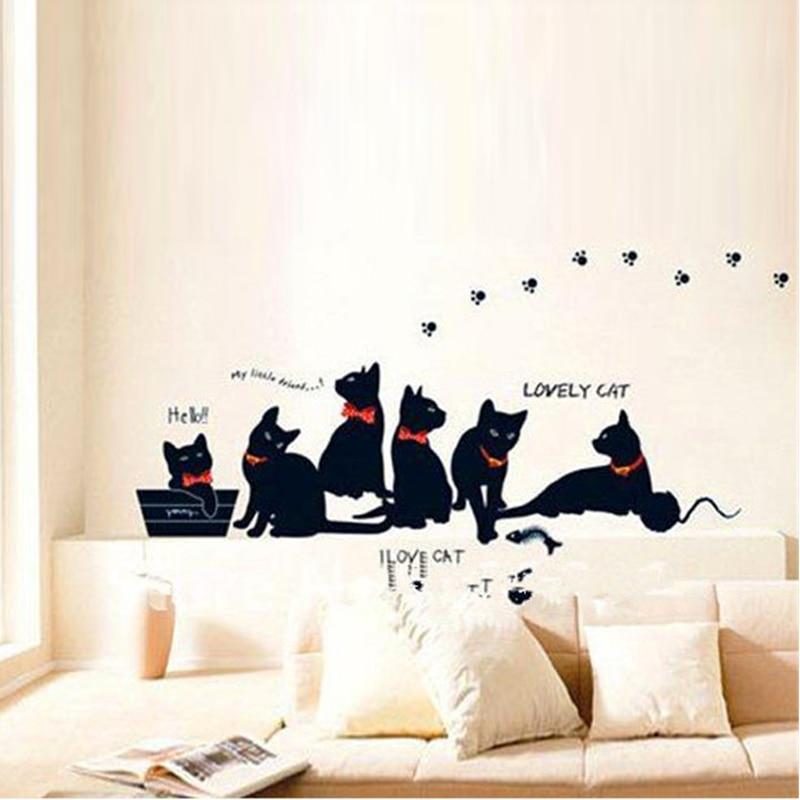 Sticker Famille Chat Noir