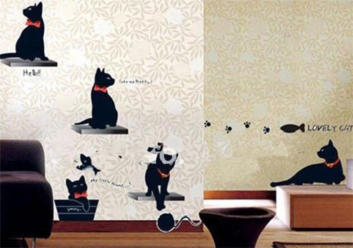 Sticker Famille Chat Noir