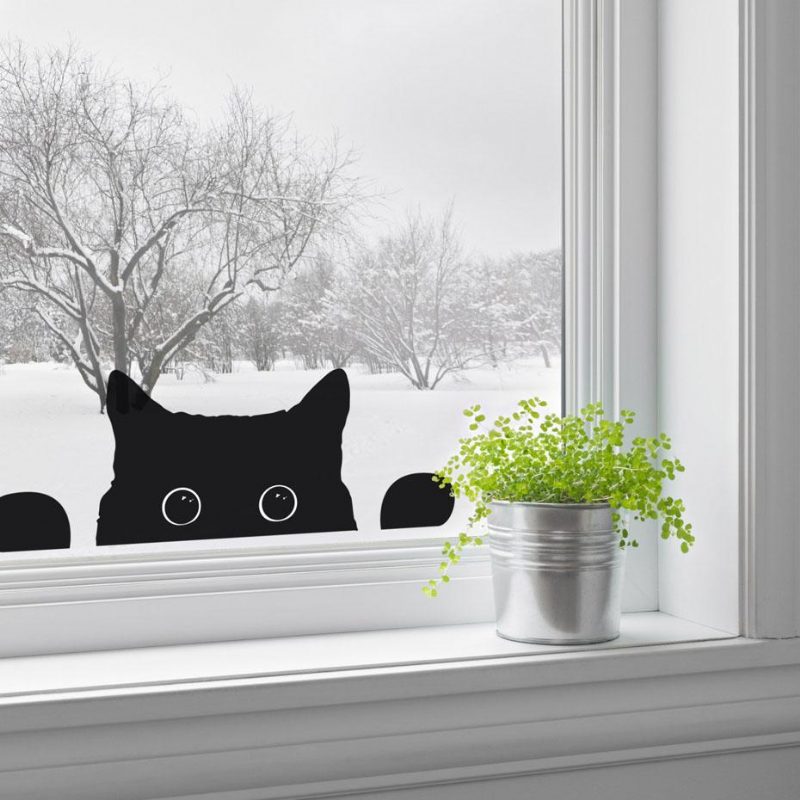 Stickers Muraux De Chat Peeping