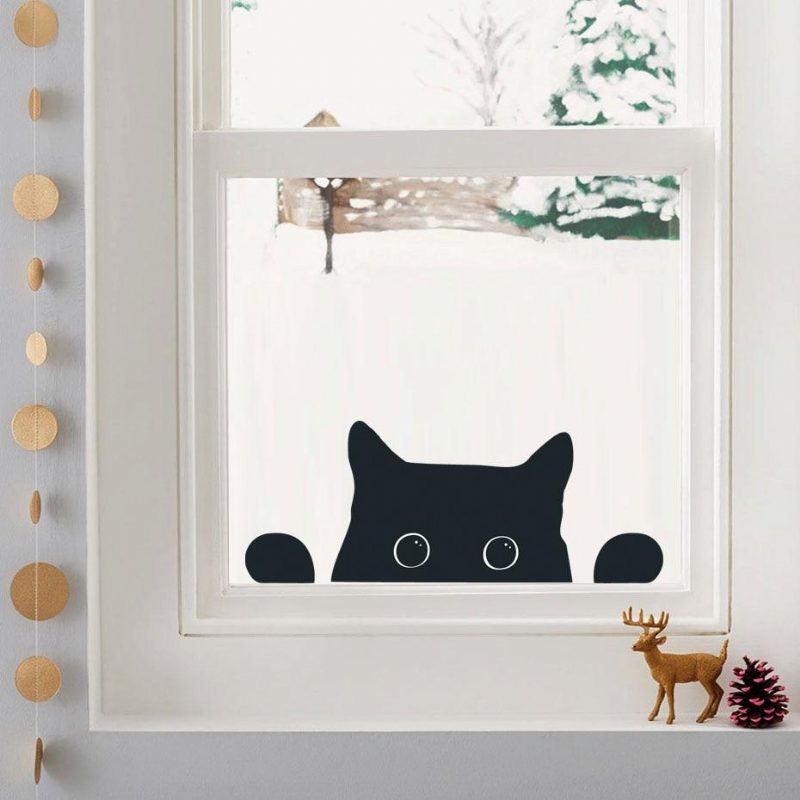 Stickers Muraux De Chat Peeping