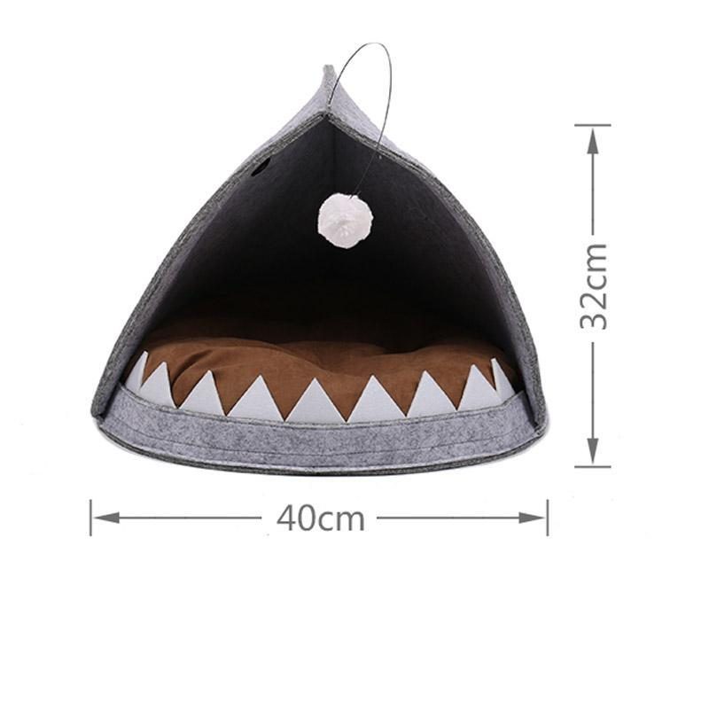 Style De Conception De Forme De Requin De Lit De Maison De Chat