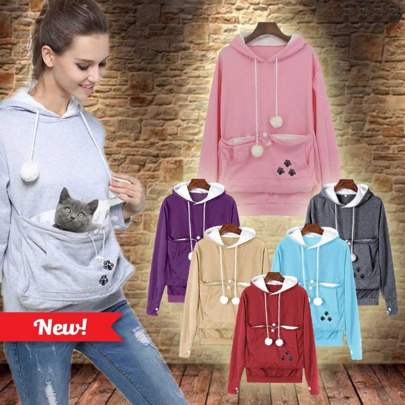 Sweats À Capuche Catagaroo Avec Pochette Kangourou Pour Votre Chat