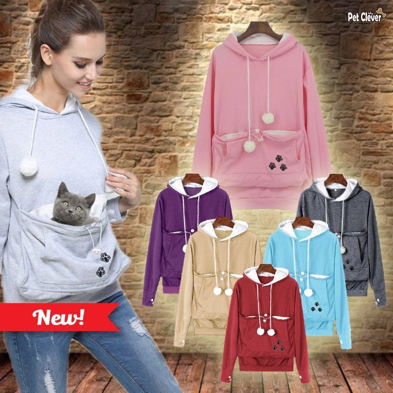 Sweats À Capuche Catagaroo Avec Pochette Kangourou Pour Votre Chat