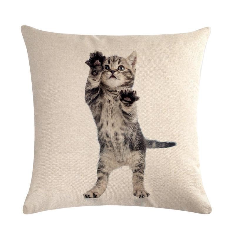 Taie D'oreiller Coussin Décoratif Imprimé Chat Mignon