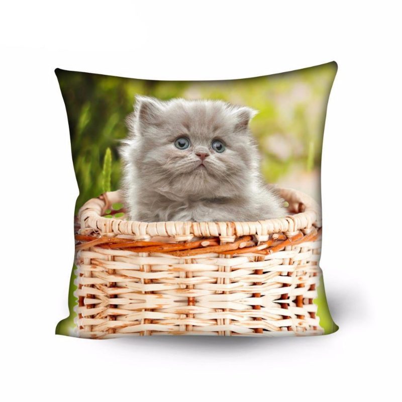 Taie D'oreiller De Coussin De Conception De Chat Décoratif Mignon