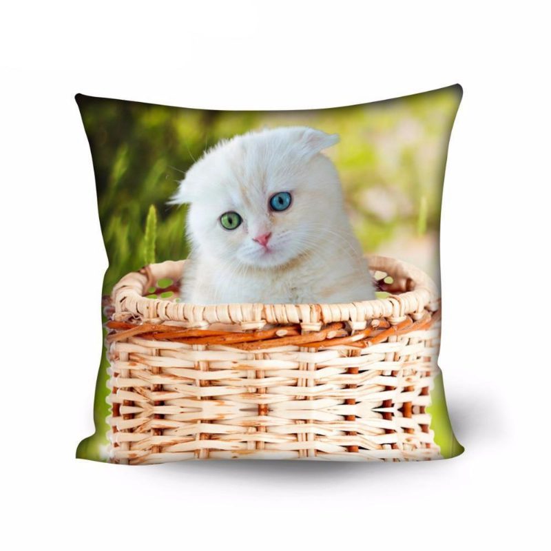 Taie D'oreiller De Coussin De Conception De Chat Décoratif Mignon