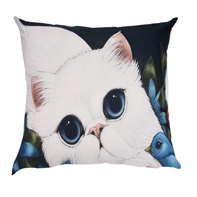 Taie D'oreiller Décorative Imprimée Motif Chat