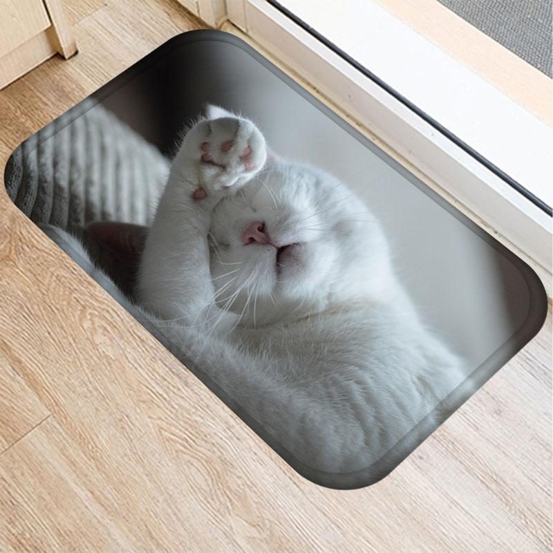 Tapis De Sol Antidérapant Design Chat Mignon