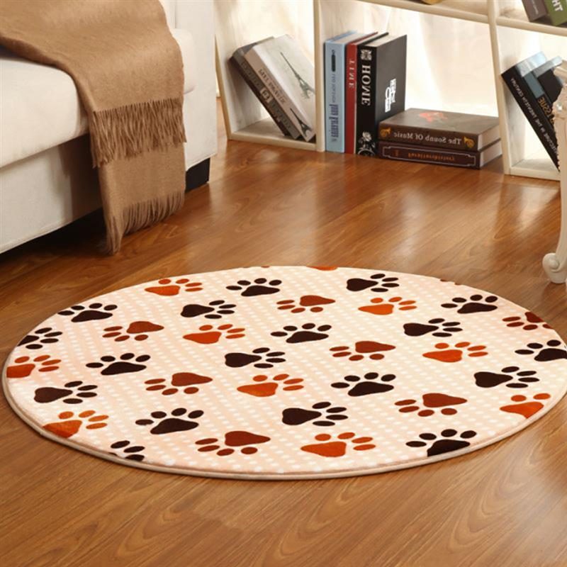 Tapis Rond Design Patte De Chien