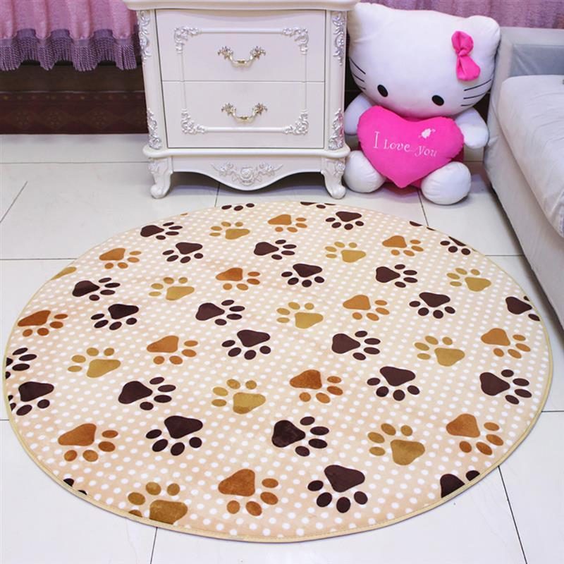 Tapis Rond Design Patte De Chien