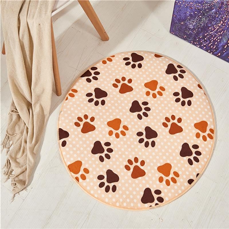 Tapis Rond Design Patte De Chien