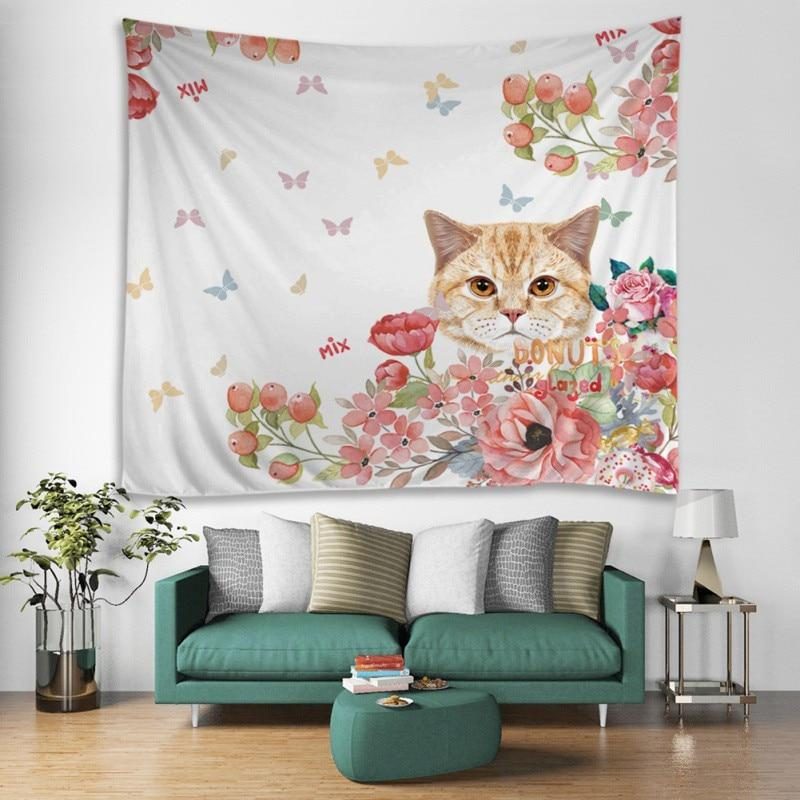 Tapisserie Décorative Chat Pour Mur