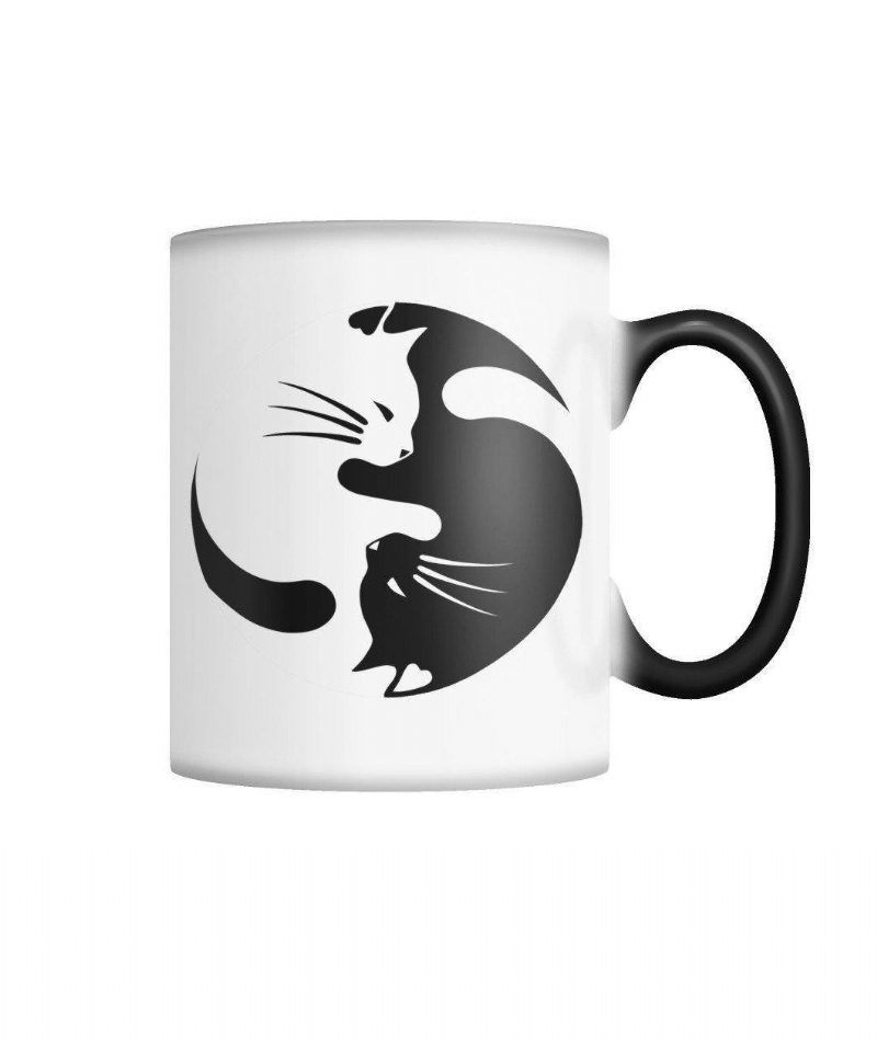 Tasse Changeante De Couleur De Chat Yinyang En Édition Limitée