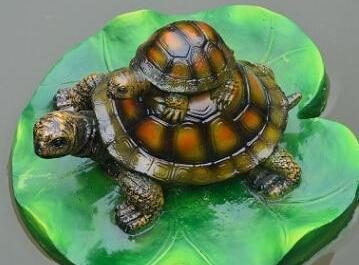 Tortue Flottante 3d Dans La Décoration D'étang À Poissons Feuille De Lotus