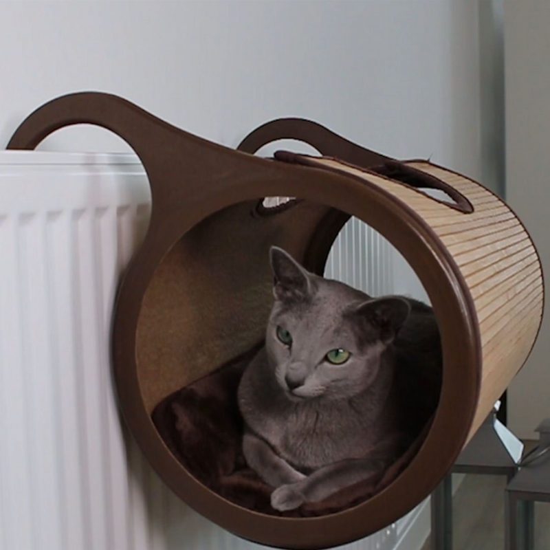 Tunnel De Lit De Chat En Bambou De Radiateur Naturel