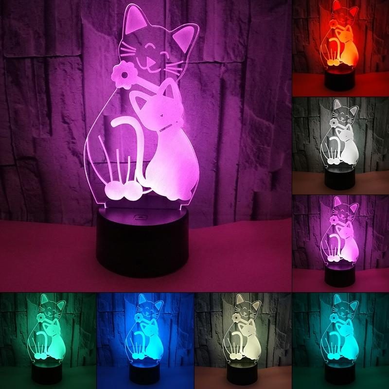 Veilleuse Led Chat Mignon 3d