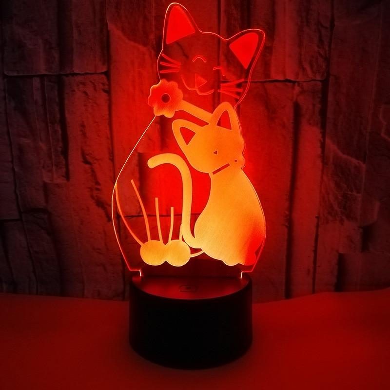 Veilleuse Led Chat Mignon 3d