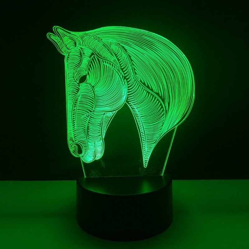 Veilleuse Led Tête De Cheval 3d